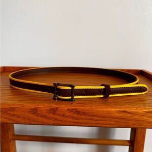 Linea Pelle Brown and Yellow Leather Belt
